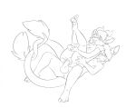  ambiguous_species anthro bent_legs bodily_fluids cum cum_in_pussy cum_inside duo female genital_fluids horn legs_up lying male male/female metal_(artist) on_back penetration simple_background sketch tongue tongue_out vaginal vaginal_penetration white_background 