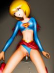  cape censored cosplay cum dc_comics highres nipples panties pussy samejima_minoru skirt supergirl tears 