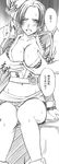  absurdres boa_hancock breast_grab breasts cleavage crimson_comics grabbing highres long_hair long_image monochrome one_piece sketch tall_image 