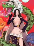  boa_hancock breasts cape cleavage highres long_hair one_piece skull snake 