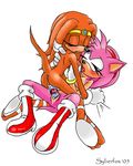  amy_rose breast_lick cum dildo eyes_closed furry nude saliva sonic_the_hedgehog tikal_the_echidna yuri 