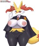  5:6 anthro big_breasts braixen breasts female fur genitals girlsay hi_res nintendo nipples pok&eacute;mon pok&eacute;mon_(species) pussy simple_background solo video_games white_background yellow_body yellow_fur 