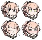  :3 ^^^ blush closed_eyes cyama_land dilated_pupils expressions grey_sailor_collar hair_ornament hair_ribbon kantai_collection long_hair looking_at_viewer nose_blush pink_hair ponytail ribbon sailor_collar smug surprised upper_body very_long_hair yellow_eyes yura_(kancolle) yura_kai_ni_(kancolle) 