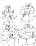  anthro big_breasts big_butt biped black_and_white breast_expansion breasts butt cleavage clothed clothing comic curvy_figure dancing dragon expansion eyes_closed female fully_clothed headphones hi_res huge_breasts line_art midriff monochrome nipple_outline obese obese_anthro obese_female overweight overweight_anthro overweight_female scalie solo subi-dragon_(sutibaru) thick_thighs tight_clothing under_boob vdisco voluptuous weight_gain wide_hips 