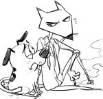  anthro apprehensive black_ears black_eyebrows black_eyes black_nose black_spots blush blush_lines c2ndy2c1d canid canine canis cartoon_network cigarette cigarette_smoke clothed clothing courage_the_cowardly_dog courage_the_cowardly_dog_(character) domestic_cat domestic_dog dress_shirt duo eye_contact eyebrows felid feline felis feral fur half-closed_eyes holding_object interspecies junkmixart katz_(courage_the_cowardly_dog) looking_at_another looking_down looking_up male male/male mammal markings narrowed_eyes necktie nervous nude partially_clothed relaxing shirt simple_background sitting size_difference sketch smoking smoking_cigarette smoking_tobacco spots spotted_body spotted_fur spotted_markings tail_wraps thick_eyebrows topwear whiskers white_background wraps 