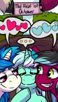  &lt;3 &lt;3_eyes ... absurd_res cover equid equine female friendship_is_magic green_body grin hasbro hi_res hooves horn kelp_butt lyra_heartstrings_(mlp) mammal my_little_pony pink_eyes razzmatazz_gleam sexygoatgod smile unicorn unicorn_horn vinyl_scratch_(mlp) wavy_mouth white_body yellow_eyes 