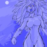  2008 anthro biped blue_nose breasts canid canine canis cheek_tuft collarbone digital_media_(artwork) facial_tuft featureless_breasts featureless_crotch female full_moon fur hair kazuhiro kemono long_hair low_res mammal medium_breasts monotone_arms monotone_body monotone_eyes monotone_face monotone_fur monotone_hair monotone_hands monotone_nose moon nude open_mouth portrait purple_arms purple_body purple_face purple_fur purple_hair purple_hands purple_theme solo standing teeth thigh_gap three-quarter_portrait tuft wolf yellow_eyes 