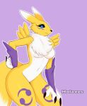  anthro bandai_namco breasts claws digimon digimon_(species) female hi_res holaxes leg_markings markings renamon small_breasts smug solo solo_focus waist wide_hips 