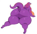  anthro big_breasts big_butt blush breasts butt female huge_breasts huge_butt huge_thighs keeshee looking_at_viewer looking_back lying multicolored_body non-mammal_breasts nude on_front overweight overweight_anthro overweight_female reptile scalie snake solo sssonic2 thick_thighs 