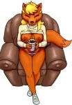  absurd_res anthro armchair beverage big_breasts blonde_hair breasts candy canid canine casual_exposure chair chocolate clothed clothing clothing_lift colored dessert digital_media_(artwork) dipstick_ears dipstick_tail eyes_closed fan_character female food footwear fox front_view fur furniture hair hi_res high-angle_view holding_object hot_chocolate mallory_renard mammal markings multicolored_ears nickelodeon nipples orange_body orange_fur panties redout relaxing shirt shirt_lift simple_background sitting smile socks solo sweater t.u.f.f._puppy tail_markings topwear turtleneck turtleneck_sweater underwear white_background 