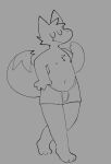  2022 anthro canid canine casual_exposure clothed clothing fox male mammal partially_clothed solo squishy_(artist) thick_thighs tobi_(squishy) underwear 