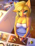  2022 anthro applejack_(mlp) apron apron_only big_breasts blonde_hair book breasts clothing cutie_mark cutlery cutting cutting_board earth_pony egg equid equine eyebrow_through_hair eyebrows eyelashes female freckles friendship_is_magic fur green_eyes hair hasbro hellcat120 hi_res horse inside kitchen kitchen_knife kitchen_utensils knife long_hair mammal mostly_nude my_little_pony nintendo nipple_outline oil orange_body orange_fur pok&eacute;ball pok&eacute;mon pony solo tools translucent translucent_hair video_games 