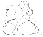  2021 anthro balls_in_panties balls_outline big_butt butt canid canine clothing fox genital_outline male mammal panties sitting solo solo_focus squishy_(artist) taint_bulge tobi_(squishy) underwear 
