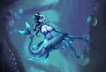  &lt;3 absurd_res anthozoan anthro areola big_breasts blue_areola blue_body blue_nipples breasts butt cnidarian coral crossed_legs detailed_background feet female fin fish glass_shark glistening glistening_body hair hand_on_leg hi_res huge_tail lickagoat marine markings multicolored_hair nerissa_(hauntedvalentine) nipples nude pinup pose sea seaweed shark shark_tail sharp_teeth slim small_waist smug solo teeth thick_thighs translucent translucent_body underwater underwater_scenery water wide_hips yellow_eyes 