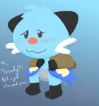  2018 ambiguous_gender anthro archived_source blush dewott diaper digital_drawing_(artwork) digital_media_(artwork) english_text feces fur hi_res messy_diaper nintendo onomatopoeia pok&eacute;mon pok&eacute;mon_(species) signature simple_background soiled_diaper soiling solo sound_effects standing text thumty video_games 