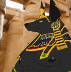  1boy anubis egyptian egyptian_clothes egyptian_mythology furry furry_male highres non-web_source 