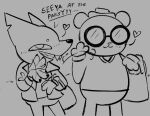  &lt;3 angus_delaney anthro canid canine clothing comic duo english_text eyewear flirting fox glasses gregg_lee hat headgear headwear hi_res male male/male mammal night_in_the_woods salamikii text ursid video_games 