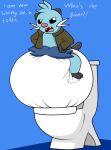  2018 ambiguous_gender anthro archived_source clothing coat detailed_background dewott diaper digital_drawing_(artwork) digital_media_(artwork) english_text fur hi_res nintendo pidgopidgey_(artist) pok&eacute;mon pok&eacute;mon_(species) sitting solo text toilet topwear video_games 