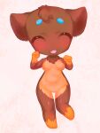  absurd_res anthro beral_roll blush chibi eyes_closed female fur hi_res looking_happy mammal multicolored_body multicolored_fur on_one_leg open_mouth raised_arms rulyamc s5051 solo standing ursid 