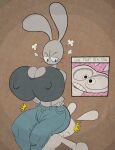  angry animal_humanoid annoyed anthro big_breasts bottomwear breasts brother brother_and_sister cleavage clothed clothing crossed_arms denim denim_clothing dominant dominant_female duo facesitting female flattened flint_(qoolguyart) grey_body hi_res humanoid incest_(lore) jeans lagomorph lagomorph_humanoid larger_female leporid leporid_humanoid live_slug_reaction looking_down male male/female mammal mammal_humanoid nipple_outline pants qoolguyart questionable_consent rabbit rabbit_humanoid shirt sibling sister size_difference smaller_male steel_(qoolguyart) topwear 