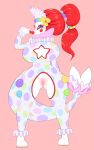  absurd_res anthro bow_tie breasts cleavage cleavage_cutout clothed clothing clown clown_costume clown_makeup clown_nose female frilly frilly_clothing genitals hair hi_res long_hair makeup mammal marine nintendo pinniped pok&eacute;mon pok&eacute;mon_(species) primarina pukemilked pussy red_hair smile solo video_games white_body 