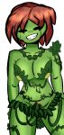 areola big_breasts breasts collar covered_breasts covering covering_breasts elemental_creature elemental_humanoid fangs female flora_fauna floran genitals hair hi_res human humanoid leaf leaves_in_hair mammal plant plant_humanoid profdatdrawin155 pussy red_hair smile smug smug_face solo starbound video_games vines 