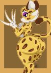  2022 4k absurd_res anthro big_breasts big_butt breasts brown_body brown_fur brown_spots butt chest_tuft clawroline claws curvy_figure dipstick_tail eyelashes eyeshadow felid female fur gloves_(marking) hi_res hourglass_figure huge_butt kirby_(series) leopard long_claws long_tail looking_at_viewer looking_back makeup mammal markings multicolored_body multicolored_fur nintendo nr_ac nude pantherine purple_eyes purple_nose raised_tail signature small_waist solo spots spotted_body spotted_fur standing tail_markings thick_thighs tuft video_games voluptuous white_body white_fur wide_hips yellow_body yellow_fur yellow_sclera 