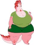  absurd_res anthro big_breasts biped breasts cleavage clothed clothing curvy_figure dragon female fully_clothed hi_res huge_breasts lareien_dyana obese obese_anthro obese_female overweight overweight_anthro overweight_female pink_body pink_scales scales scalie solo standing thick_thighs vdisco voluptuous wide_hips yellow_eyes 