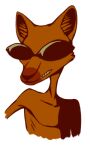  alpha_channel anthro black_nose canid canine cartoon_network clenched_teeth courage_the_cowardly_dog different_artstyle eyewear eyewear_only fox fur looking_aside looking_away low_res male mammal nude orange_body orange_fur simple_background solo standing sunglasses sunglasses_only teeth the_cajun_fox transparent_background unknown_artist 