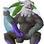  alcohol anthro balls beverage big_penis black_balls black_body blue_eyes claws cloud cocktail daikuhiroshiama fur genitals hi_res holding_beverage holding_object knot leaning leaning_back legendary_pok&eacute;mon male muscular muscular_anthro muscular_male nintendo penis plant pok&eacute;mon pok&eacute;mon_(species) presenting presenting_penis purple_body purple_penis purple_scales scales sherias_(daikuhiroshiama) silvally sketch smile solo spikes spikes_(anatomy) spread_legs spreading tree video_games white_body white_fur 