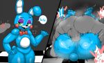  &lt;3 anal anal_juice anal_penetration angry animatronic anthro anus balls blue_body bodily_fluids bow_tie cross-popping_vein duo english_text enigi09 exclamation_point eyeshadow five_nights_at_freddy&#039;s five_nights_at_freddy&#039;s_2 from_front_position genitals hi_res human instant_loss_2koma lagomorph legs_up leporid lying machine makeup male male/male mammal mating_press on_back penetration penis rabbit robot scottgames sex smug sweat text toy_bonnie_(fnaf) video_games 