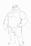  2022 absurd_res anthro borealis_(live-a-hero) bulge clothing heylaw21 hi_res humanoid_hands kemono lifewonders live-a-hero male mammal moobs musclegut nipples polar_bear simple_background sketch solo underwear ursid ursine video_games white_background 