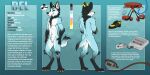  anthro biped black_body black_ears black_fur black_nose black_tail blue_body blue_fur blue_tail cheek_tuft claws color_swatch crotch_tuft english_text facial_tuft front_view fur glistening glistening_nose hi_res horn inner_ear_fluff knee_tuft leg_tuft male neck_tuft pawpads pink_inner_ear pink_pawpads rear_view shoulder_tuft signature solo standing text tuft white_body white_fur white_inner_ear_fluff white_tail yellow_claws yellow_eyes yellow_horn yookie 