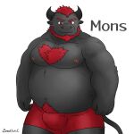  1:1 2019 anthro beard black_body bovid bovine bulge cattle clothing facial_hair humanoid_hands kemono male mammal moobs mtflying30371 nipples overweight overweight_male simple_background solo underwear white_background 