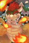  2021 2:3 anthro bowser enso_t0324 fingers fire hair hi_res horn koopa looking_at_viewer mario_bros nintendo open_mouth red_eyes red_hair scalie signature solo teeth video_games 
