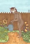  ailurid anthro female garden hi_res mammal n2o nude red_panda solo 