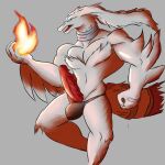  1:1 anthro anthrofied balls_in_underwear biceps big_penis blue_sclera clothing daikuhiroshiama elemental_manipulation erection fire fist fluffy fluffy_tail fur genitals hi_res legendary_pok&eacute;mon looking_down male muscular muscular_anthro muscular_male nintendo penile_spines penis pok&eacute;mon pok&eacute;mon_(species) poking_out red_penis reshiram simple_background sketch solo thong underwear video_games white_background white_body white_fur wings 