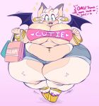  anthro bangle big_breasts blush breasts chiropteran cleavage clothed clothing ear_piercing edit fan_character female hi_res high_heels huge_breasts jewel_(wishiishi) jewelry mammal overweight piercing sega solo sonic_the_hedgehog_(series) thick_thighs wide_hips wishiishi 