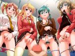  4girls blush censored disembodied_penis do_s_na_onee-san_wa_suki_desuka? fingering funabori_nariaki game_cg glasses mouth_hold multiple_girls panties panty_pull penis pussy school_uniform skirt skirt_lift smile underwear 