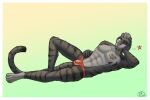  abs anthro border clothing felid feline inviting lying male male/male mammal matthew-x muscular pantherine pecs shiny_(disambiguation) solo swim_(disambiguation) swimming tattoo tiger underwear white_border 