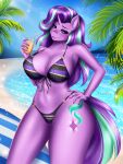  absurd_res anthro anthrofied ashimaroo beach bikini clothing equid equine female friendship_is_magic hi_res horn mammal my_little_pony seaside solo starlight_glimmer_(mlp) swimwear unicorn 