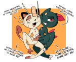 anthro dialogue duo female flat_chested genitals meowth nintendo nipples pok&eacute;mon pok&eacute;mon_(species) ponporio_(artist) pussy sneasel spread_legs spreading video_games 
