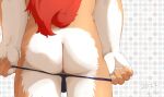 2022 5_fingers anthro anus arknights barely_visible_anus bulge butt butt_shot chirasgi dated fingers fur hi_res hung_(arknights) hypergryph male mammal rear_view red_body red_fur red_tail solo studio_montagne tan_body tan_fur video_games white_body white_fur 