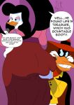  absurd_res anatid anseriform anthro avian bianca_beakley bird bottomwear butt butt_grab clothed clothing daffytitanic darkwing_duck disney dress duck duo female fully_clothed grope hand_on_butt hi_res long_skirt male male/female negaduck skirt speech_bubble 