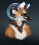  4_ears anthro blue_body blue_ears blue_eyes blue_fur blue_horn blue_nose brown_body brown_ears brown_fur brown_hair bust_portrait fur glistening glistening_eyes hair horn inner_ear_fluff male multi_ear neck_tuft orange_body orange_fur portrait short_hair shoulder_tuft simple_background solo tuft white_body white_fur white_inner_ear_fluff yookie 