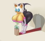  anthro big_breasts breasts chiropteran female growth huge_breasts macro mammal r-rova rouge_the_bat sega solo sonic_the_hedgehog_(series) thick_thighs wide_hips 