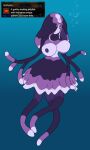  areola big_breasts blue_eyes breasts bubble capcom cnidarian female florida-milves frill_(disambiguation) hi_res humanoid jellyfish marine medusozoan monster_hunter nipples purple_areola purple_nipples simple_background solo tentacles text underwater video_games water 