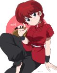  1girl 2022 absurdres braid braided_ponytail breasts highres kettle ranma-chan ranma_1/2 saotome_ranma solo solo_focus takatisakana 