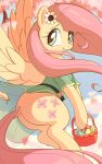  absurd_res basket clothing container cutie_mark dock easter easter_egg equid equine feathered_wings feathers female feral flower fluttershy_(mlp) friendship_is_magic green_eyes hair hasbro hi_res holidays long_hair mammal my_little_pony nookprint pegasus pink_hair pink_tail plant solo tree wings 