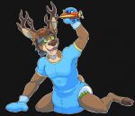  ambiguous_gender anthro archived_source biped cervid clothed clothing diaper digital_drawing_(artwork) digital_media_(artwork) fur hair hirsche_(diaperedglowwolf) mammal onesie open_mouth simple_background sitting solo unknown_artist 